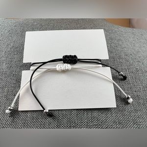 His& Hers Magnetic Couple Black White Silver Magnetic Bracelets New